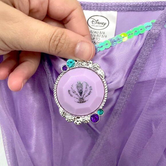 Disney Collection Ariel Roleplay Girls Dress Up Costume Size 5/6 - Picture 4 of 7